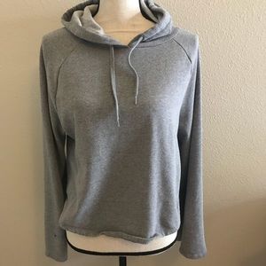 cropped grey flare sleeved top